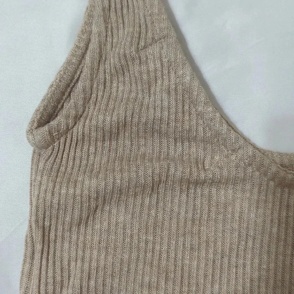 Urban Outfitters Side-Tie Ribbed Tank Top, Color Tan Size XS - Picture 6 of 11